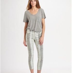 Joe’s Light Green & Grey Snakeskin Jeans, Size 28